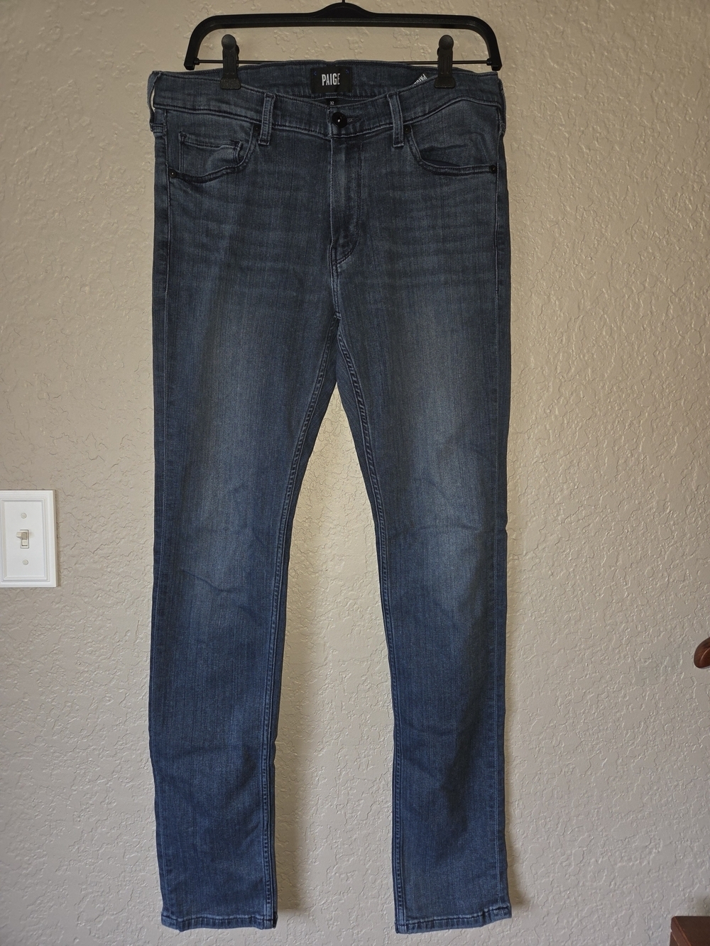 PAIGE Men’s Skinny Jeans in Dark Wash Blue